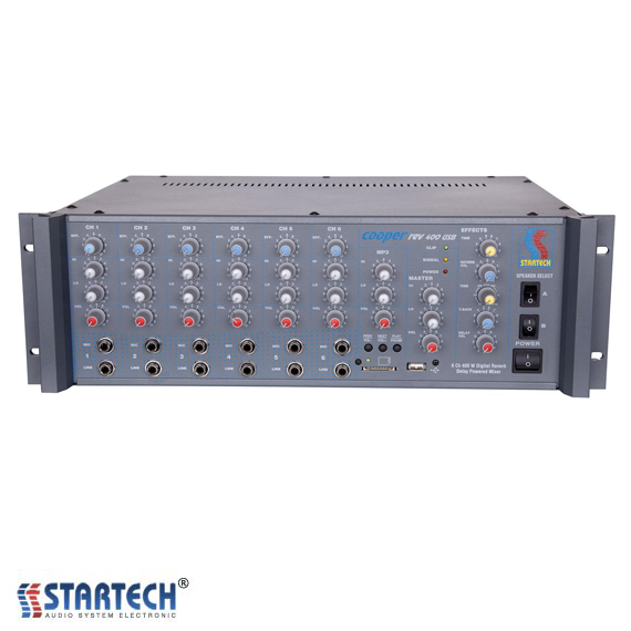 COOPER REV/400 T USB 400 Watt 6 Kanal Trafolu Amfi