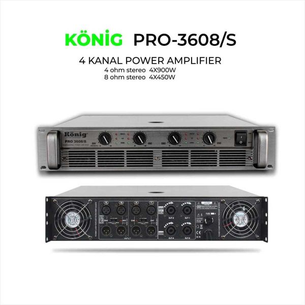 PRO3608 4x800 Watt Power Amfi